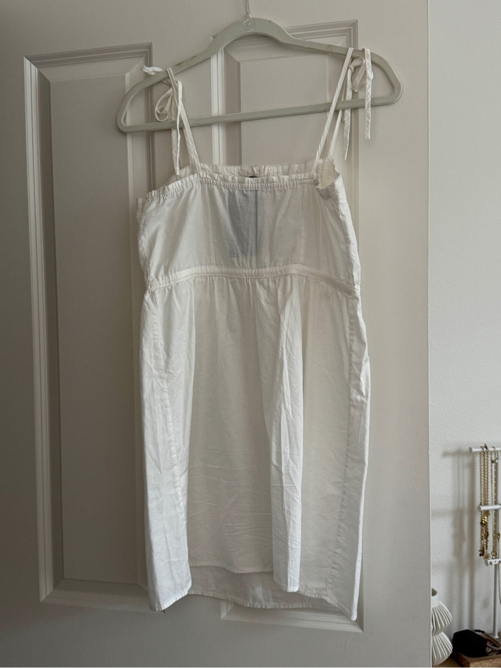 Brandy Melville White Tie-Shoulder Mini Dress - Picture 3 of 4